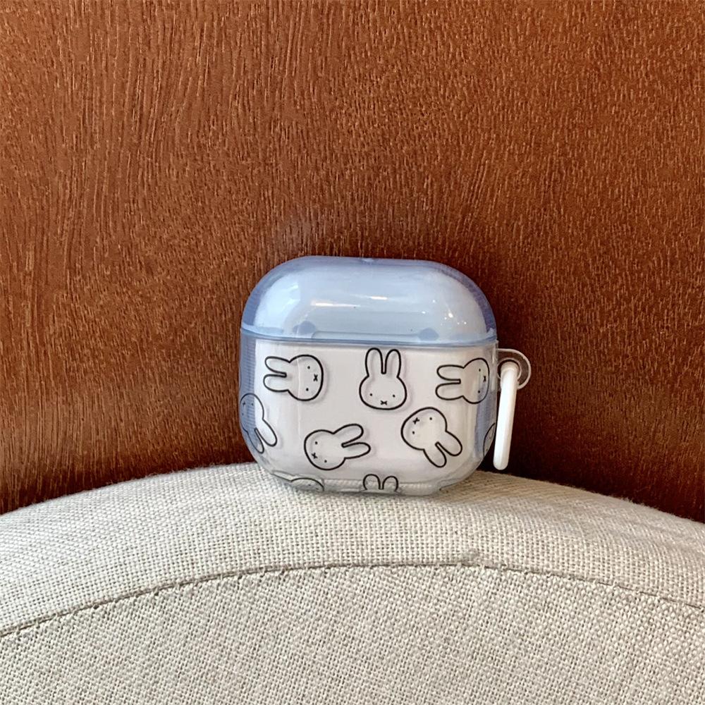 Ins Lines Cartoon Rabbit for AirPods Pro1 Generation Protective Case 1st Generation Pro1 Apple Bluetooth Headset Case Female