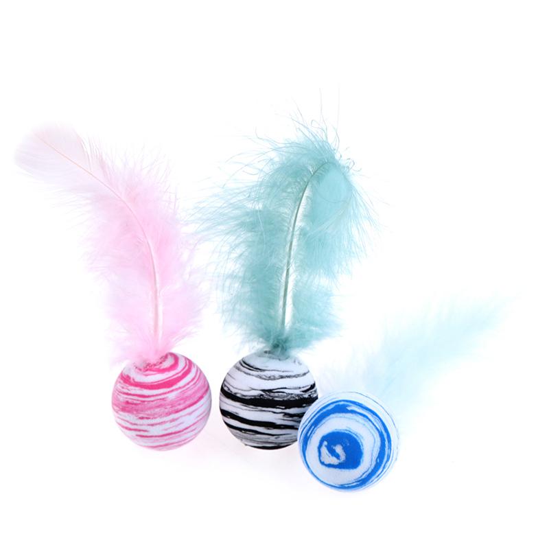 Cat Toy Star Ball Plus Feather Eva Light Foam Ball Throwing Funny Interactive