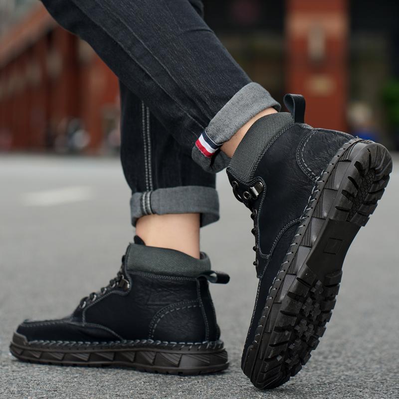 Men's High-top Leather Boots Casual Sneakers