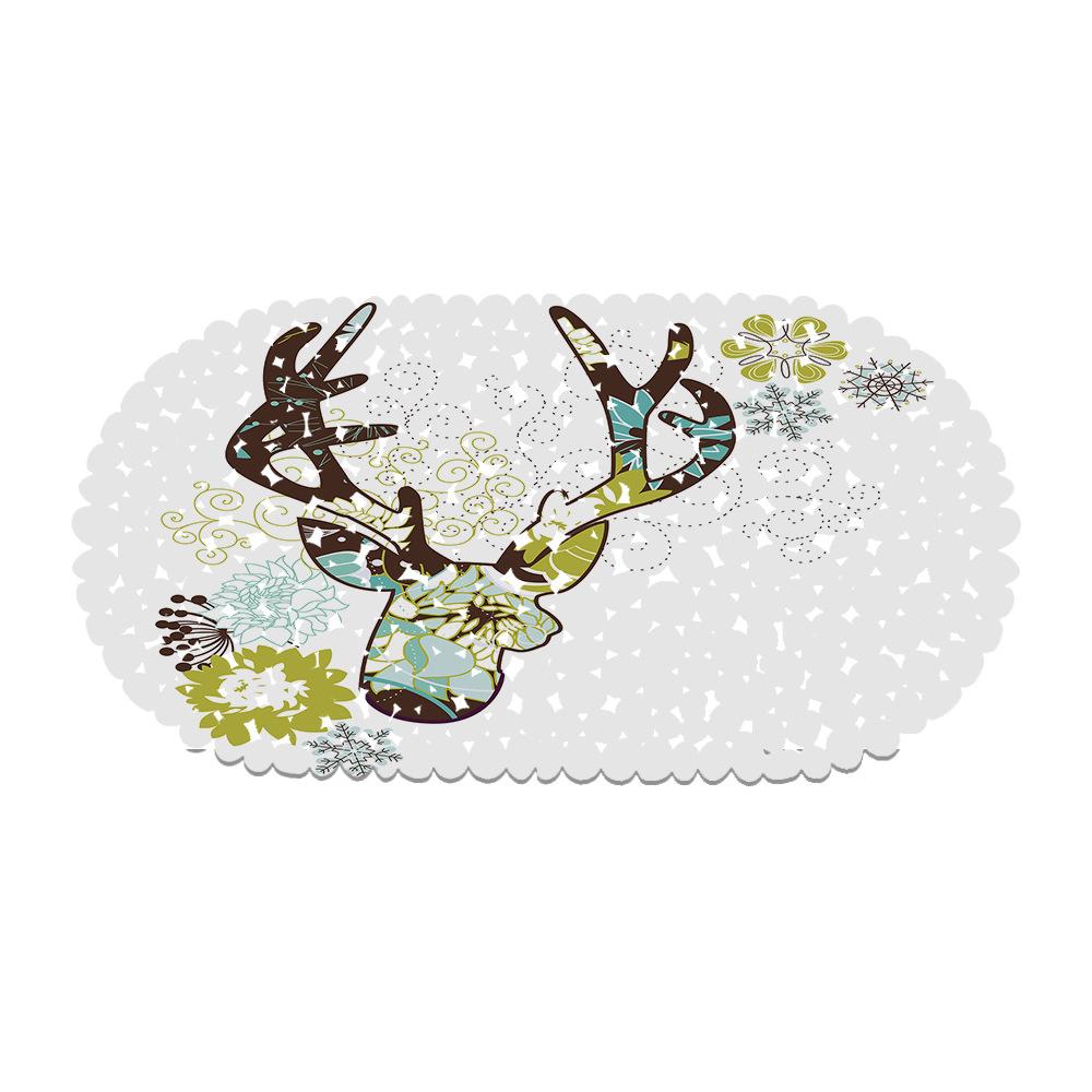 Flower Shadow Elk Picture Balcony Bathroom Mat Hydrophobic Non-Slip Door Mat Swimming Pool Public Places Non-Slip Floor Mat