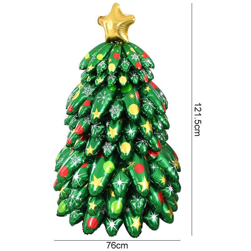 4D Christmas Tree Balloon 2024 Xmas Party Large Standing Foil Balloon Set 2025 New Year Merry Christmas Decoration for Home