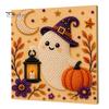 Pumpkin Wall Art Ghost Faux Pearl Kit, Halloween Painting DIY Autumn Home Decor 3D Spooky Skull Craft Kit for Adults Beginners, Fall Handmade