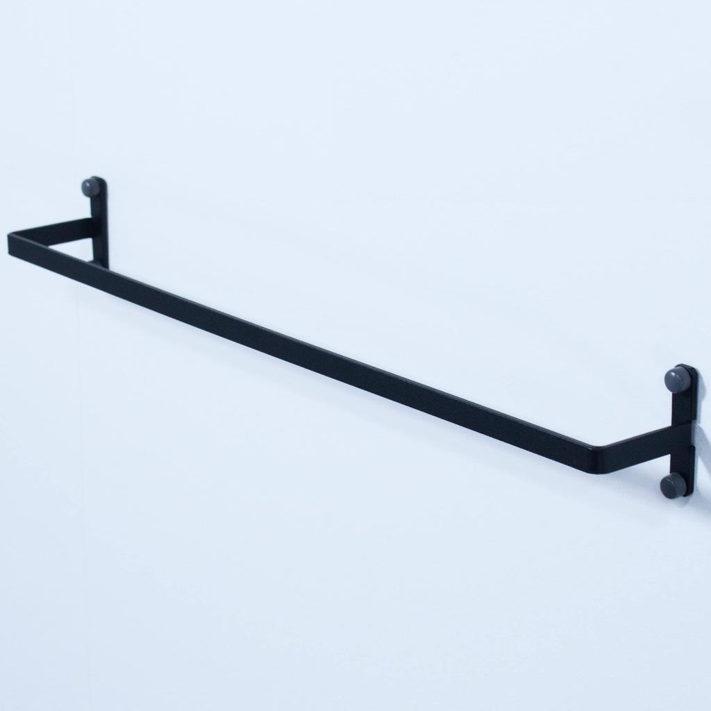 MagoroLabo Iron Bar [Made In Japan] [Café-Like Space] Towel Bar, Towel Rack, Wall-Mounted, Suitable for Bathrooms, Kitchens, and Rentals, Compatible