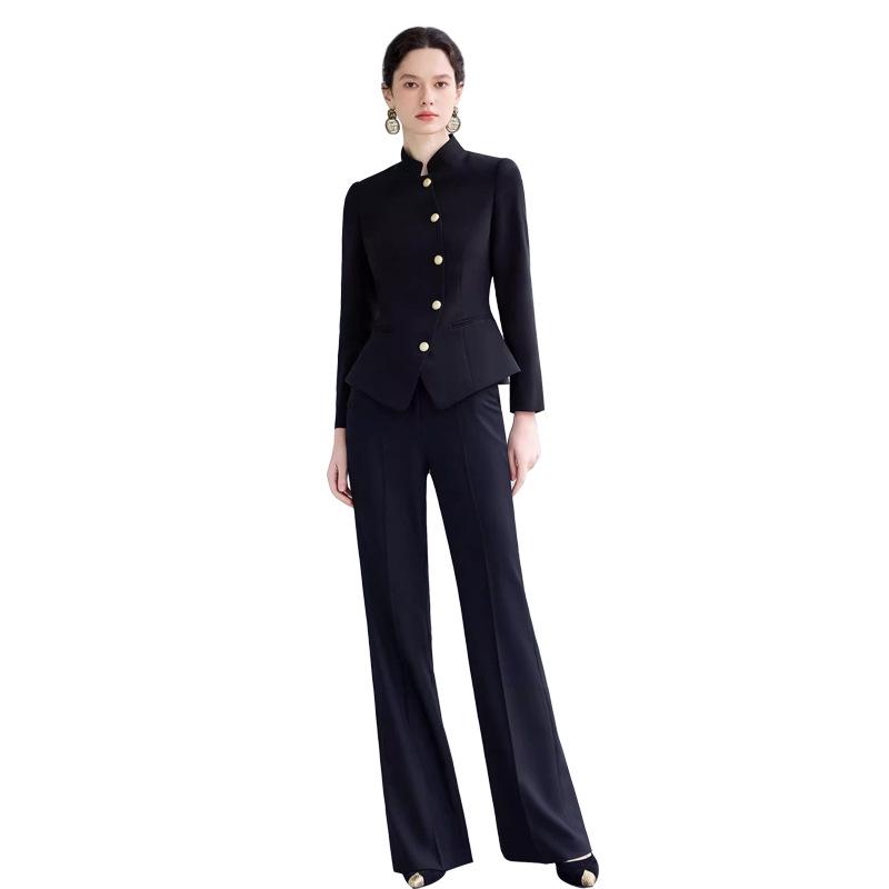 AD Women's High-End Autumn/Winter Business Suit - Luxury Chinese Style Two-Piece Formal Set