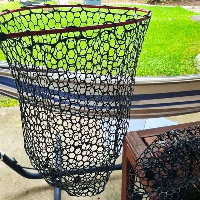32/40/50Cm Portable Collapsible Fishing Net Wear-Resistant Rubber Mesh Fish Catch Trap Landing Outdoor Multifunctional Dip Net