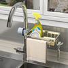 Kitchen Faucet Storage Rack Faucet Sponge Holder Hanging Drain Rack with Towel Shelf for Kitchen Sink