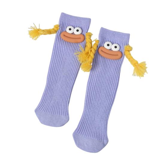Funny Fuzzy Socks Colorful Cartoon Expression Socks with Braided And Lips Cotton Novelty Footwear for Casual Wear