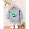 European Size Cool Cartoon Print Pattern, 0-3 Year Old Baby Unisex Spring and Autumn Baby Thin Versatile Round Neck Sweatshirt
