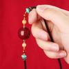 Imitation Natural Purple Gold Sand Cinnabar Beaded Pendant Necklace Women'S Handwoven Guochao Couple Collarbone Chain Gift