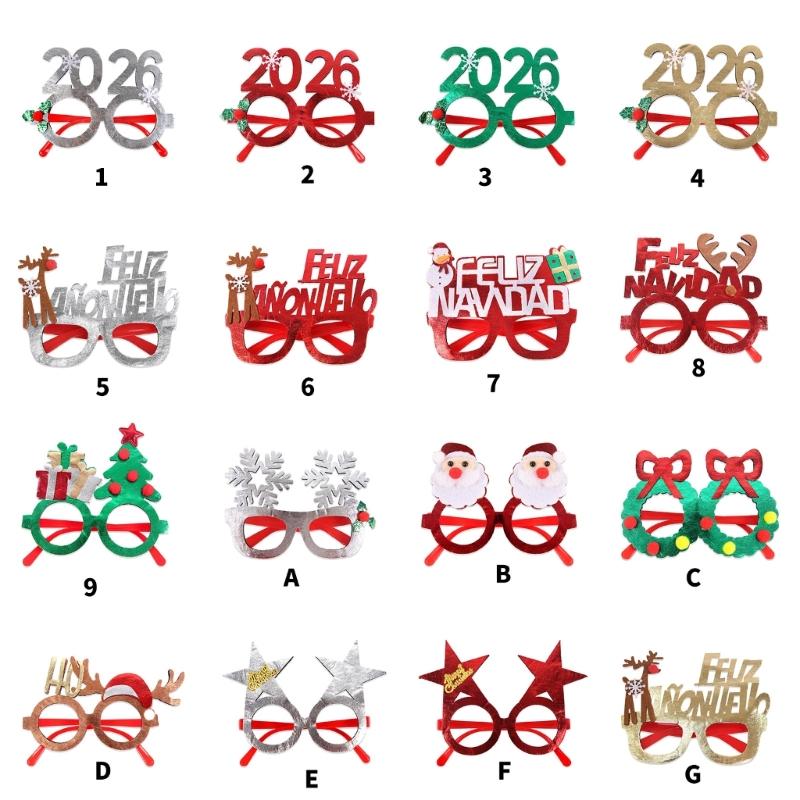 2026 Christmas Eyewear For Costumes Adults Kids Reusable Party Props Foldable Frame Costume Glasses