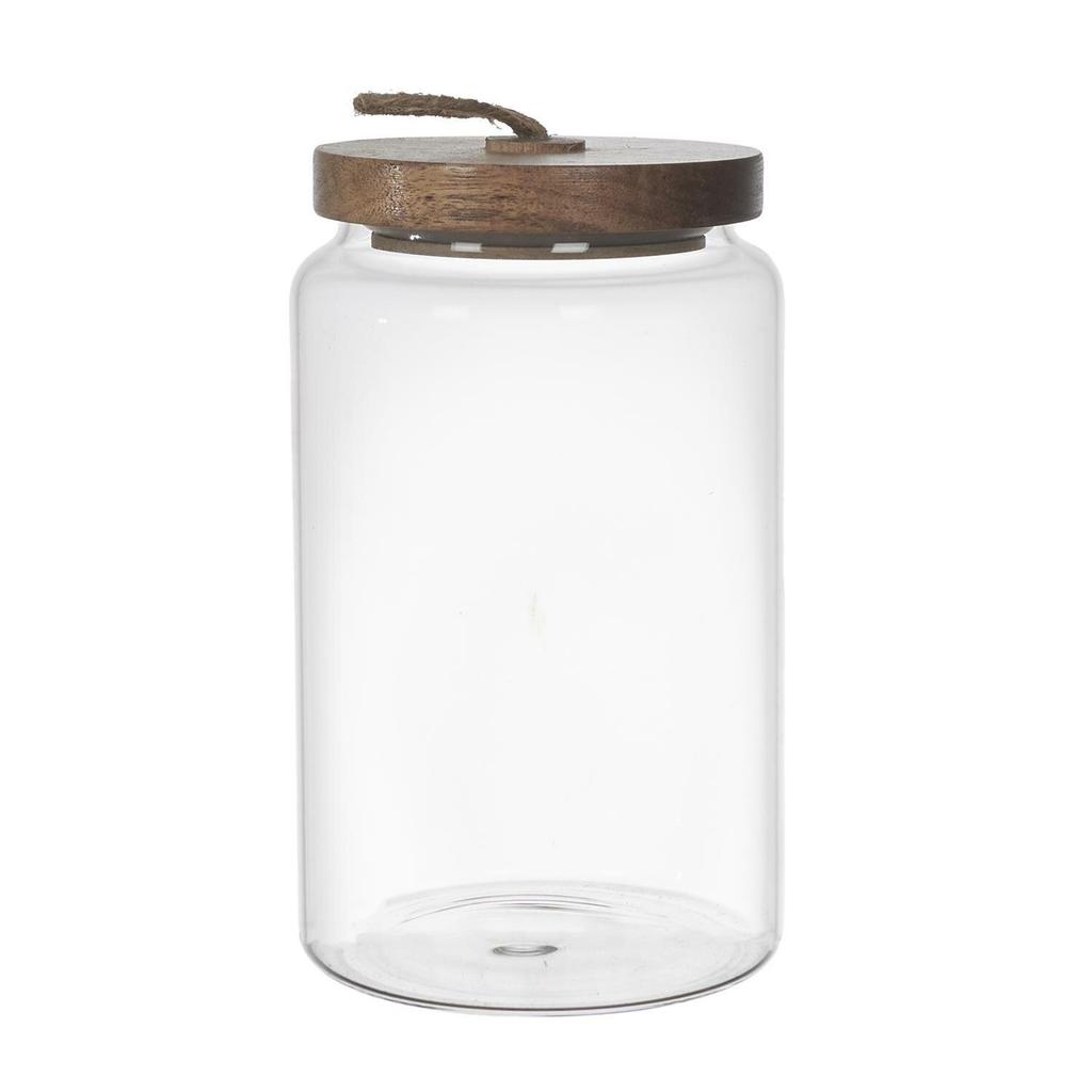Glass Jar With Acacia Lid 23 Cm