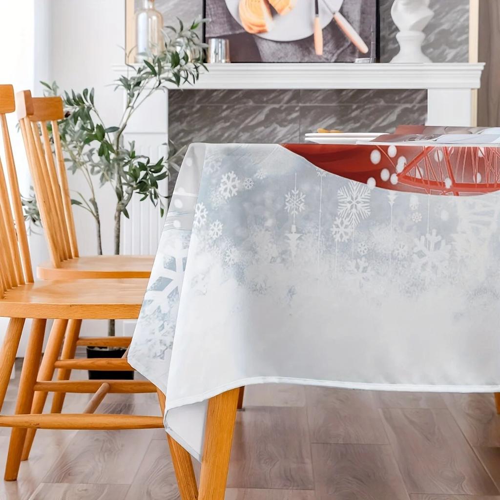 Ubrus s potiskem Santa Clause ,Kuchyňský stůl Obdélníkový ubrus ,Domácí večeře Dekorace na svatbu Lze prát