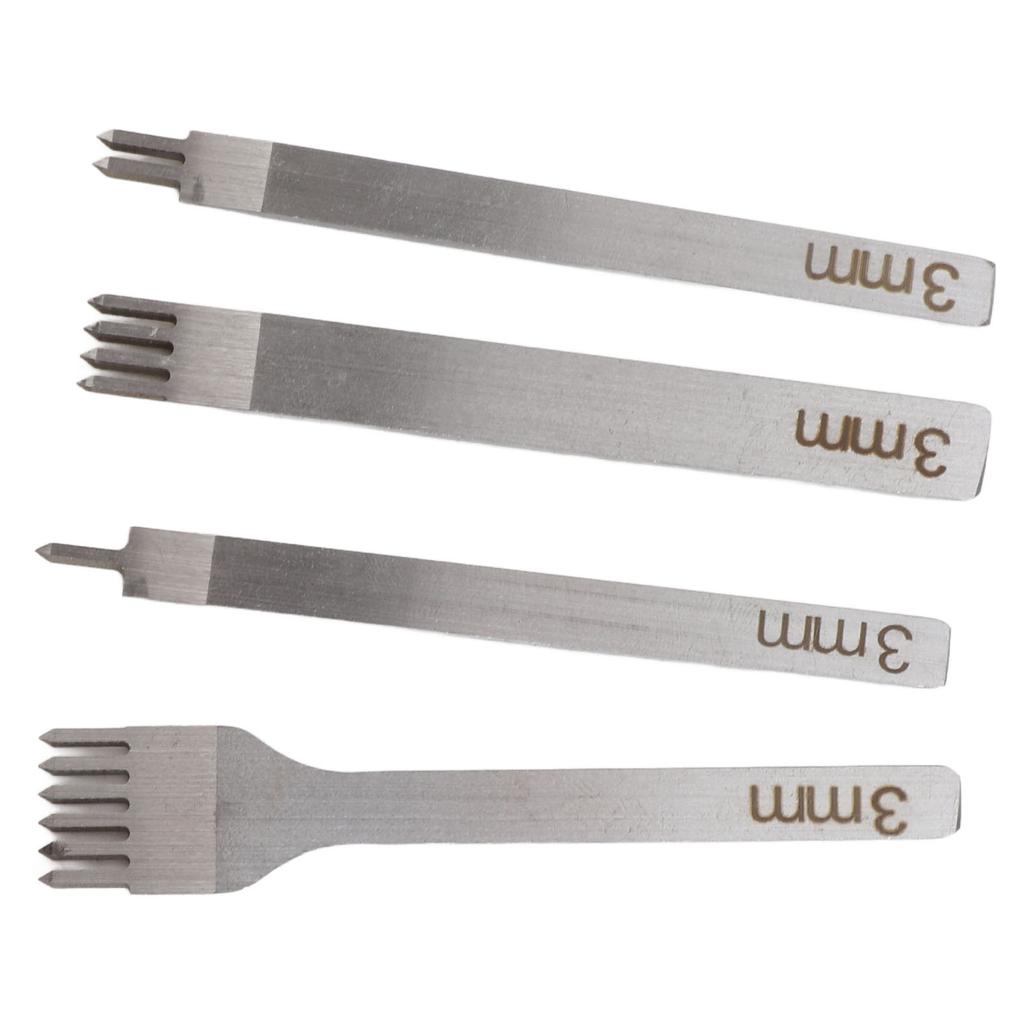 Rhombus Lacing Stitching Chisel Set Leather Craft Kits HSS Punching Stamping Prong Chisel