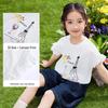 Girls' Cotton Cartoon Print Short Sleeve T-Shirt