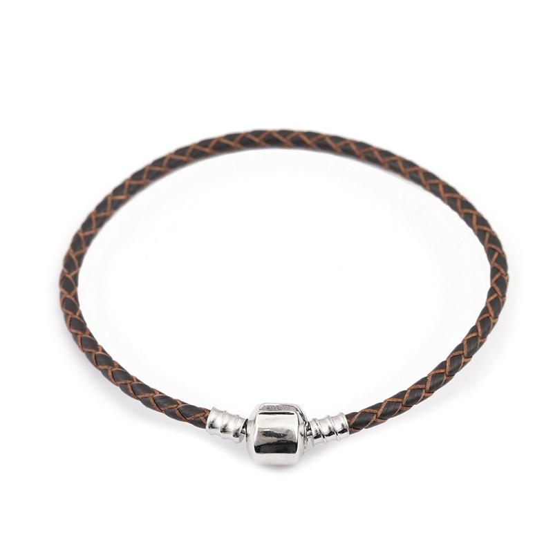 1pc/lot 12 Colors Leather Chain Charm Bracelets Double layer Braided Leathe Bracelet for Handmade DIY Women Girls Jewelry Gift