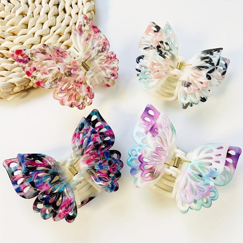 New 3-layer butterfly wing hair clips, medium-sized and colorful. Firm grip, ideal for weddings, parties and travel.