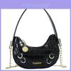 Cute Girl Pu Shoulder Bag With Letter Pattern And Chain For Kindergarten Kids