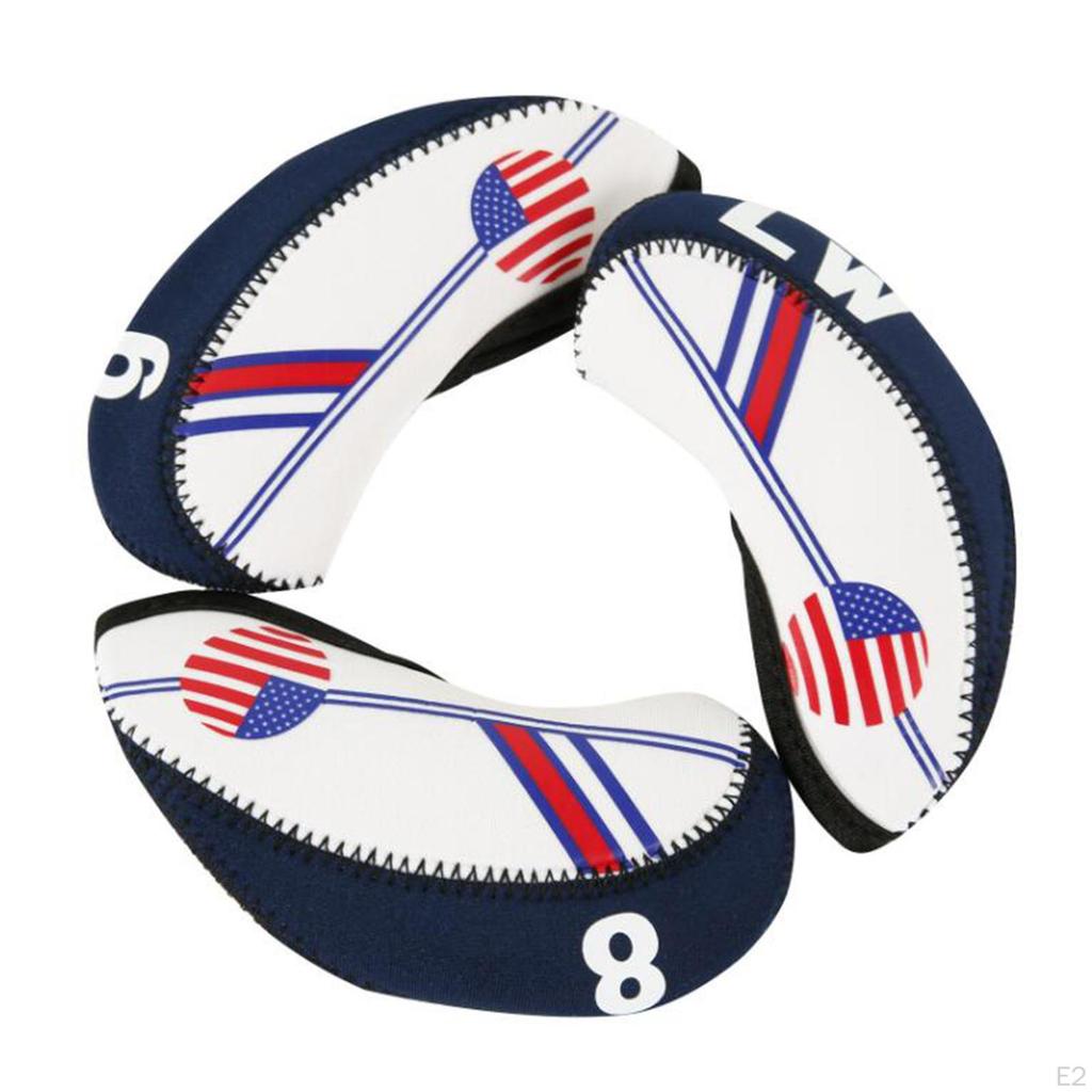 10 Pieces Golf Headcover Set, Head Cover, 4-9, , PW, LW, Waterproof