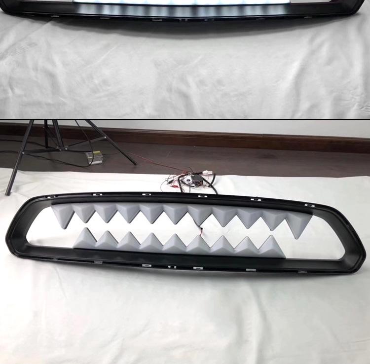 Compatible Center Grille with Light Teeth for 2015-2017 Ford Mustang - Shark Devil Remote Control