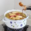 Porcelain Enameled Soup Pot with Lid, Thicken Double Ears Stew Pot, Instant Noodle Bowl, Induction Cooker Heating Pot for Home