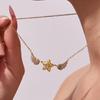 18K Gold Plated Stainless Steel Zircon Star Wings Necklace