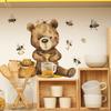 Bee Bear Honeycomb Kitchen Wall Sticker Self-Adhesive Bedroom Dorm Hallway Home Decor Removable