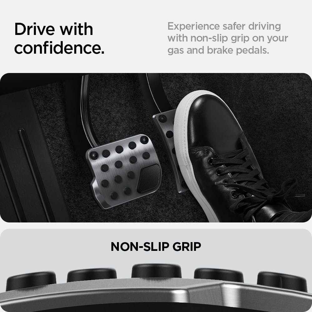 Spigen Tesla Model Y Performance Pedals, Non-Slip Gas and Brake Pedal Covers TO201 ACP07220 (Black)