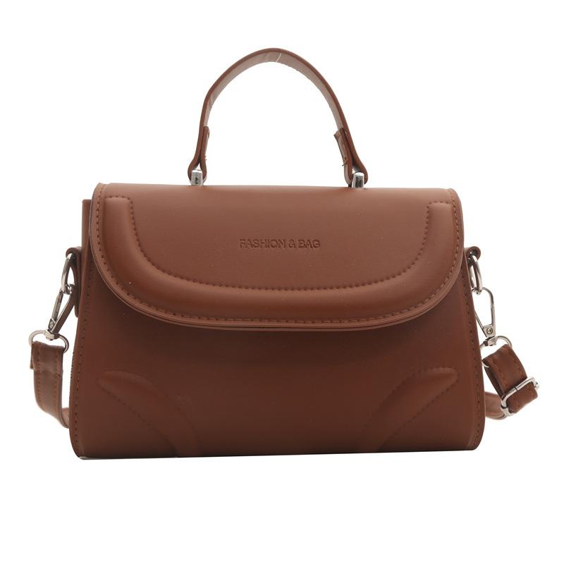 Fashion Small Square Bag Portable Small Square Bag Textured Pu Shoulder Bag Niche Versatile Messenger Bag Women'S Bag