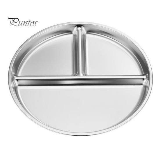 

Детские тарелки из нержавеющей стали с отсеками для контроля порций, разделенные на 3 секции, для пикников на природе и школьных обедов 1pc