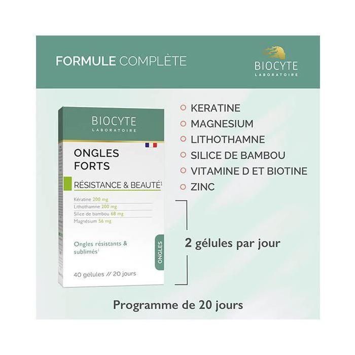 Biocyte Ongles Forts Boite De 40 Gélules