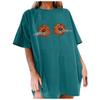 Women's Loose Blouse Round Neck Short Sleeve Halloween  Print T-shirt Top