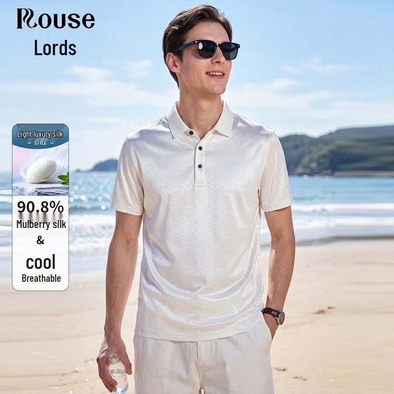 Luozi Men s Silk Blend Jacquard Polo Shirt 185