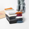 Men'S Color Matching Double-Needle Socks Thickened Warm Mid-Tube Cotton Socks Japanese Trendy Men'S Socks Zhuji