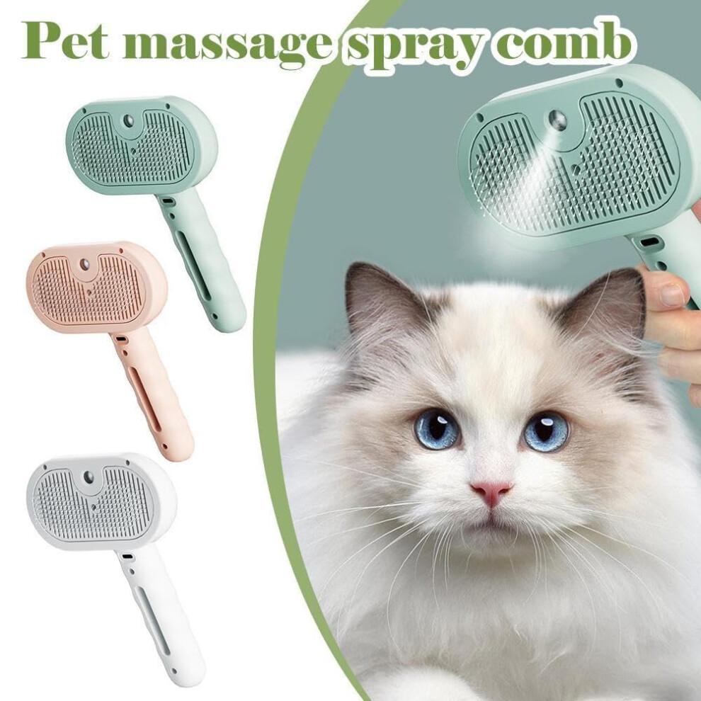 Pet Grooming Comb with Water Steam Styling for Dogs and Cats, Green Floating Comb Remover, Lint Spray Accessory, Size Adjustable