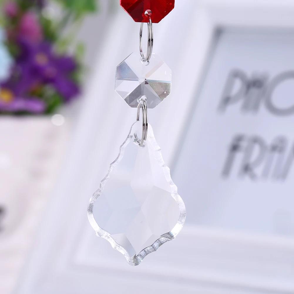 Colorful Octagonal Stone Tree Of Life Crystal Glass Pendant DIY Crystal Pendant Decoration Outdoor Light And Sun Catcher Crafts