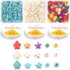 1 Box Ocean Series Turquoise Beaded Set Color Starfish Sea Turtle Loose Spacer Beads Charm Jewelry Making DIY Kit Crystal Line