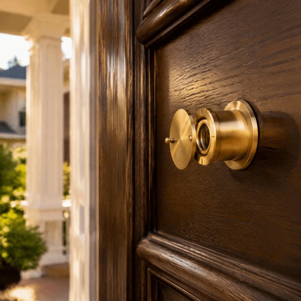 28mm Peephole Viewer Satin Gold Finish Security Door Viewer Premium Door Viewer Hotel