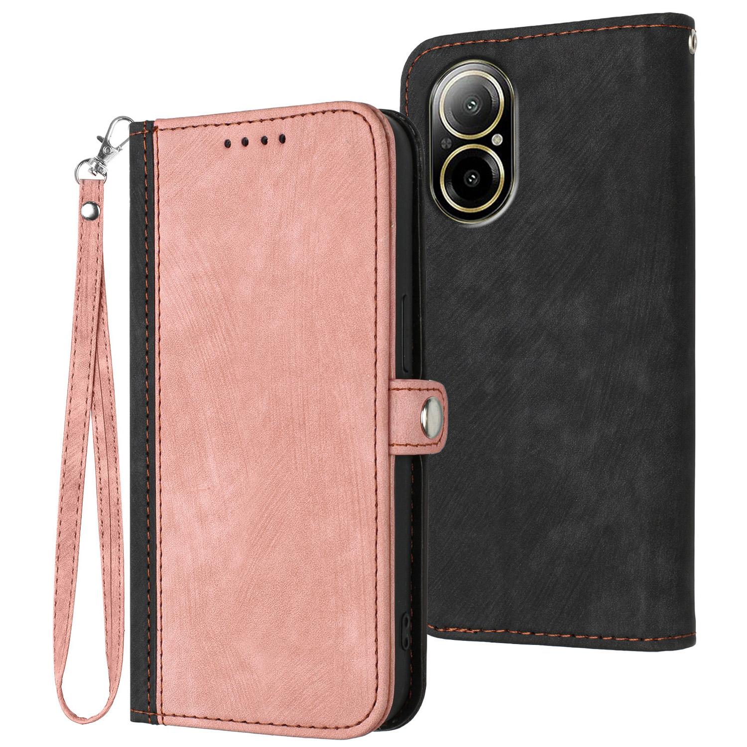 

YX0020 For Realme C67 4G Case Wallet Skin-Touch PU Leather Stand Phone Cover Pink