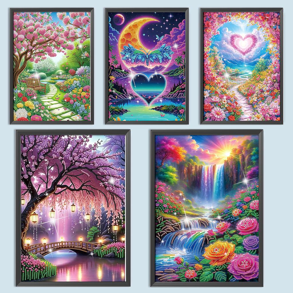Scenery Partial DIY 5D Special Shaped Drill Diamond Art Diamond Painting for Adults/Beginners Gift Idea Home Wall Decor 30x40cm