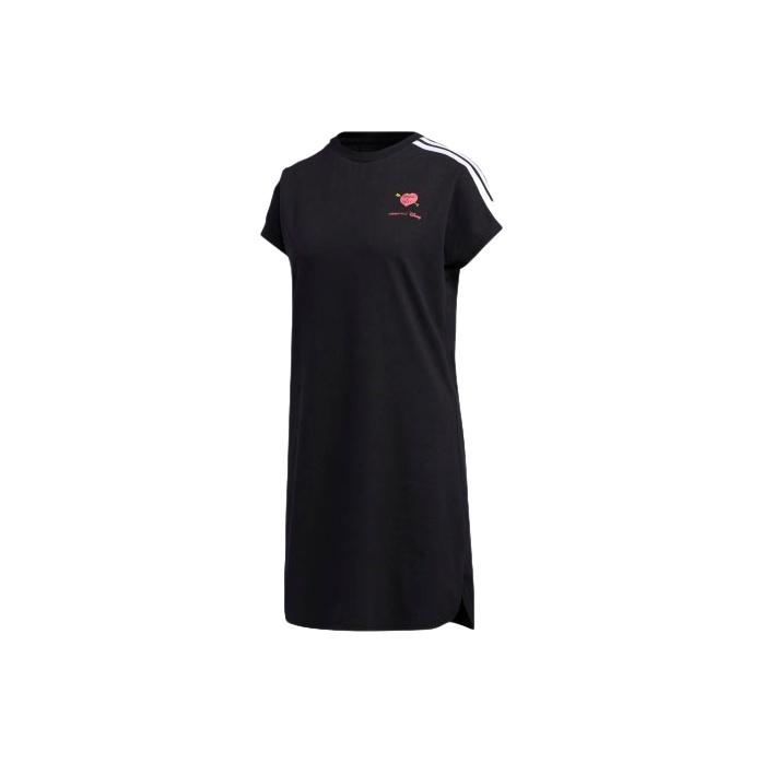 

Adidas Neo Simple Короткий рукав Круглый вырез Приталенный Прямой Спортивный Повседневный Платье Женские Платья Черный GJ5572 M