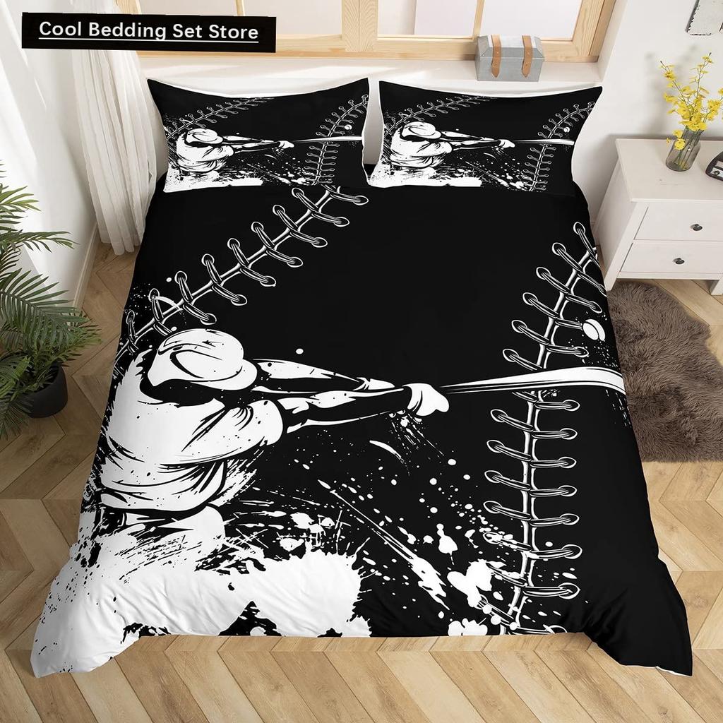 Comforter Baseball Game King Queen Ball Sports Theme Bedding Set Athlete Competitive Polyester Comforter