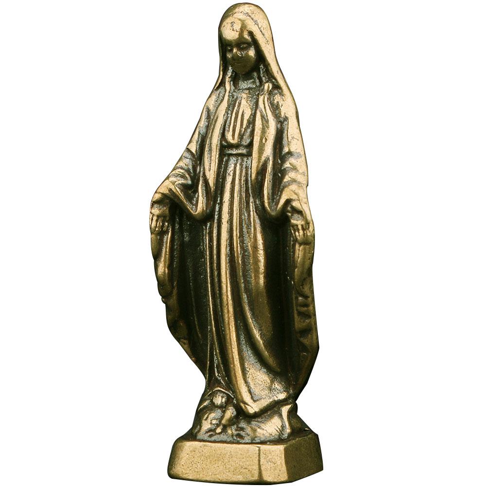 Miniature Maria Statue Virgin Mary Brass Ornament Study Room Desk Decoration