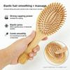 1 Pc Eco-friendly Bamboo Hair Brush Detangling Hairbrush Wooden Air Cushion Massage Comb Wide Tooth And Pointed Tail Cmb