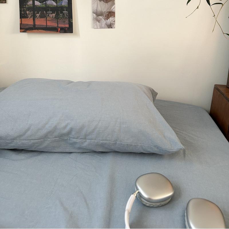 Pure Cotton Pillow Set: Includes Single 48x74cm Pillowcase, Pair of Pillow Inserts, Liner, and Cover.