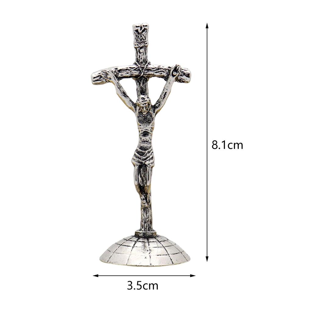 Tabletop Crucifix Standing Cross Traditional Christian Table Decoration for Home Office Portable Durable Fine Workmanship