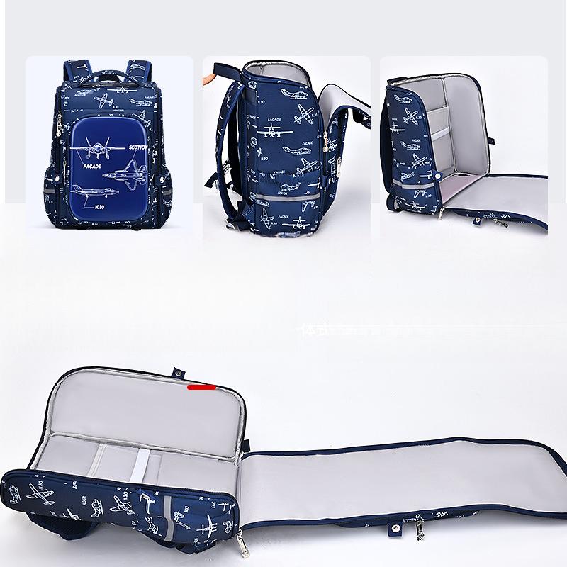 NewCartoon School Bag for Primary School Students, Boys' Integrated Large Capacity Children's Bag
