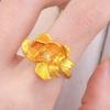 Ancient Floral Adjustable Ring Copper Gold Jewelry Accessories Peony Rhinestone Rings  Engagement