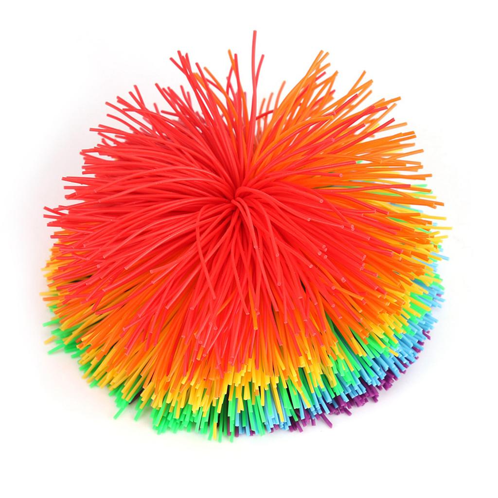 Silicone Construction Stress Relief Rainbow Colorful Sensory Toy Ball Shape