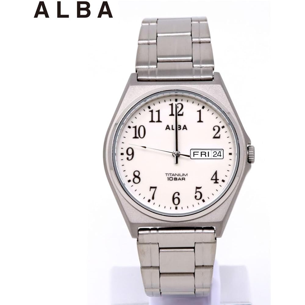 Seiko Watch Alba Watch Men's Quartz Stainless Steel Titanium for Everyday Use Reinforced Waterpro...
