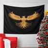 Golden Phoenix on Black Background Pattern Wall Hanging Tapestry Decorative Tapestry Home Decor for Bedroom and Living Room